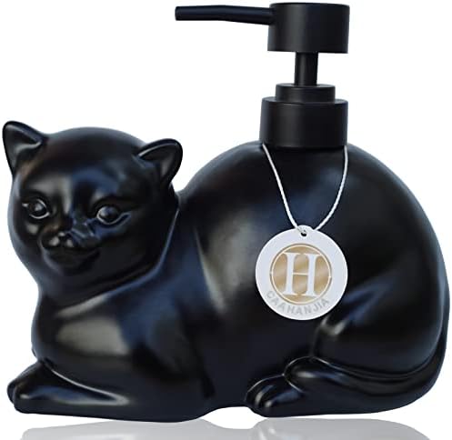 CAAHANJIA Crni tekući sapun sa sapunom, keramička mačka, pranja punjenja tekućih sapuna za ruke