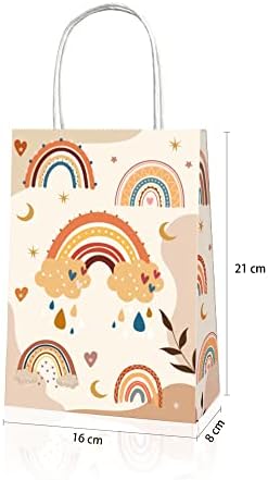 12 Pack Boho Rainbow Party Bagers Bohemian Rainbow Tematske torbe za liječenje dugih bombona s ručkama za rođendanu