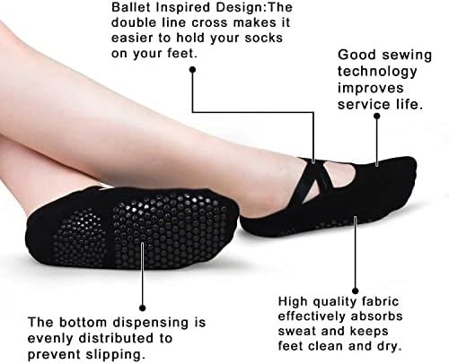 Elutong joga čarape 4 para non klizni hvataljka ne klizač grippy barre balet pilates remen ljepljive čarape