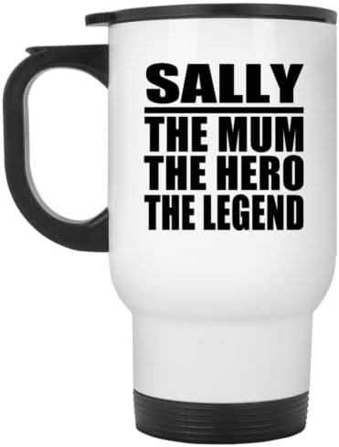 Dizajnirajte Sally mamu HERO The Legenda, bijela putna krila 14oz izolirana od nehrđajućeg čelika, pokloni za rođendan godišnjica Božićne Xmas Dan majki