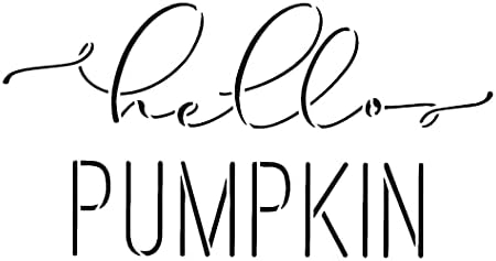 Hello Pumpkin Cursive Script Stencil by StudioR12 / DIY jesen jesen jesen Home Decor | zanati & paint wood