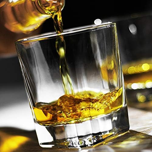Luxu Whisky naočare-kvadratno dno, 11 oz Clear Scotch naočare,staromodne naočare,jedinstvene burbon Rock