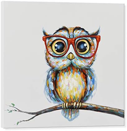 JAPO ART Owl sa naočarima smiješna slika životinja platnena zidna Umjetnost ručno oslikana dekoracija ulja