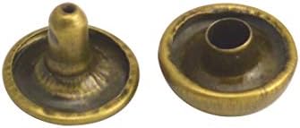 Wuuycoky bronza dvostruka kapa za zakovice za zakovice metalni kape 9mm i post 6mm pakovanje od 60 setova