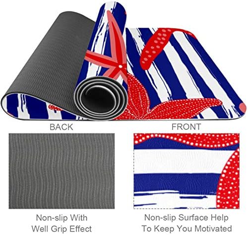 Starfishes Striped Premium Thick Yoga Mat Eco Friendly Rubber Health & amp; fitnes non Slip Mat za sve vrste vježbe