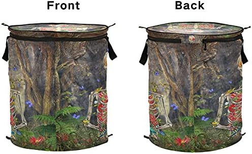 Alaza 50 L sklopivi kostur za veš za veš tamna šuma sa leptirima iskačući kontejner/organizator sa produženim ručkama za lako nošenje