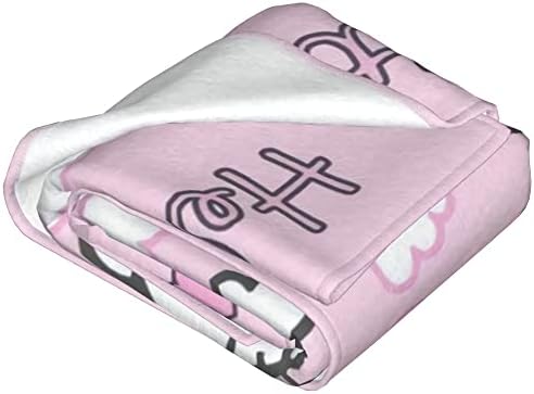 Ružičasti slatko bacanje Super meka flanel pokrivač za djevojčice, crtani topli ultra ugodan plišani