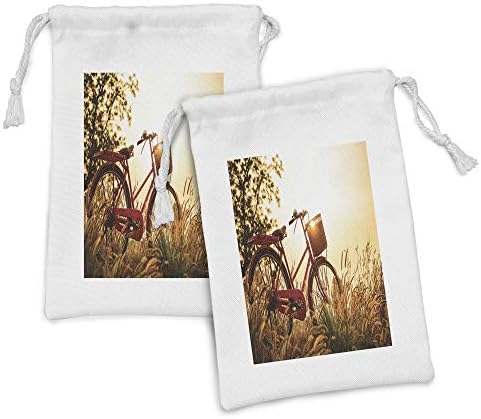 AMESONNE Biciklistička torba za bicikle 2, klasični bicikl retro stila u Sepia tonovi Romantični zalazak