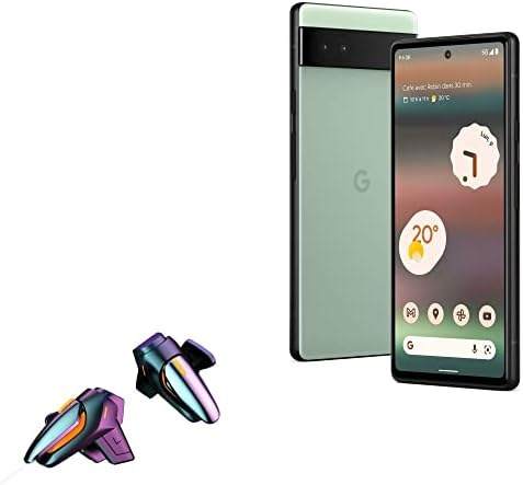 BoxWave Gaming oprema kompatibilna sa Google Pixel 6a - Touchscreen QuickTrigger, dugmad za okidanje Quick Gaming Mobile FPS za Google Pixel 6a-Jet Black
