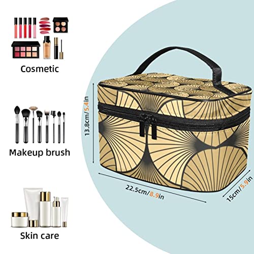 Art Deco Shell Gold Crna velika kozmetička torba Travel Makeup Organizator predmeta za žene