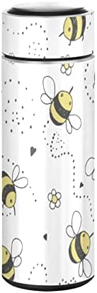 Dallonan Thermos Cup, Cartoon Doodle Cute Bees_442 12oz vakuumska čaša od nehrđajućeg čelika za boce za vodu izolirana za vanjsku, BPA besplatna dvostruka zida