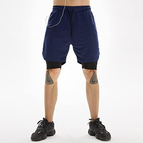 MOKILY 3 u 1 muške brzo suhe fitnes kratke hlače za trčanje na otvorenom s džepom za držanje telefona,slušalica