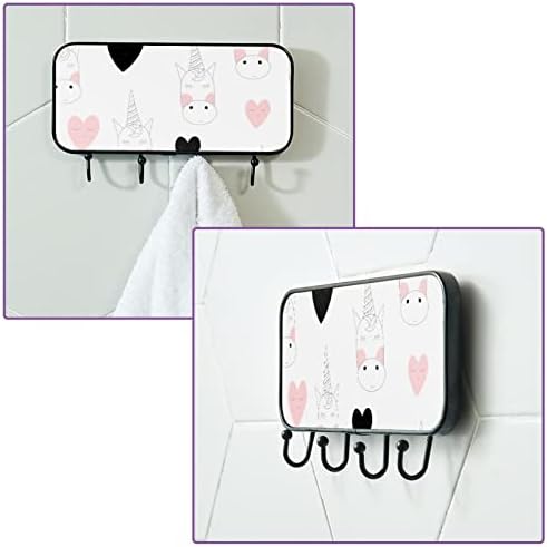 Ljepljivi kukiča od nehrđajućeg čelika za ručnik kaput zidne kuke zaglavljene u kupaonici ili kuhinji bijeli jednorog