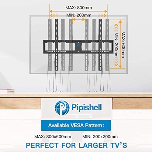Pipishell niski profil fiksni TV zidni nosač za većinu 42-90 inča do 132lbs max vesa 800x600mm, stropni TV