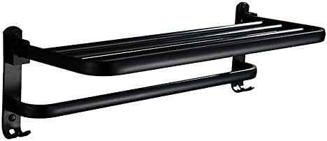 Raxinbang kupaonica police ručni nosač stalak za ručnik aluminijski nosač crni dvoslojni elegantan