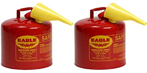 Eagle UI-50-FS crveni pocinčani čelik IT I Benzin Sigurnost može sa lijevkama, 5 galona kapaciteta, 13,5