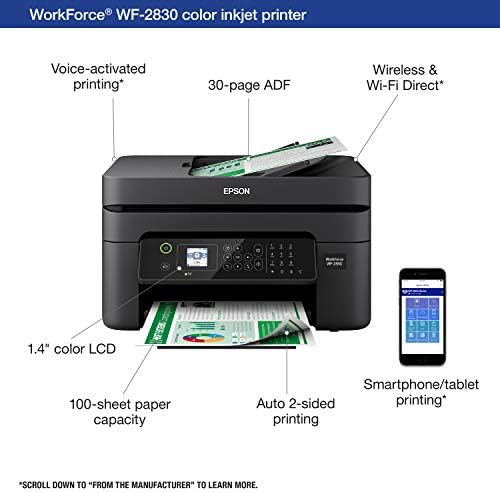 Epson Workforce WF-2930 bežični sve-u-jednom štampač sa skeniranjem, kopiranjem, faksom, automatskim ulagačem