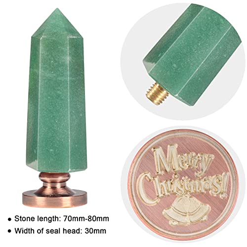 Cheungshing Green Aventurina Crystal Hexagon Prism Wax Mark, odvojivi vintage bakrene brtve za pozivnice