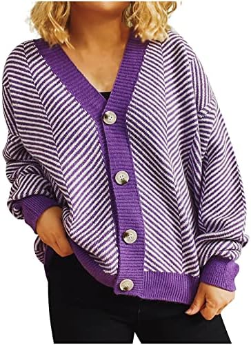 Ženski džemper Cardigan Otvoreno prednju odjeću Kabl Klint V-izrez Dugi rukav Jesenski džemper Cardigan