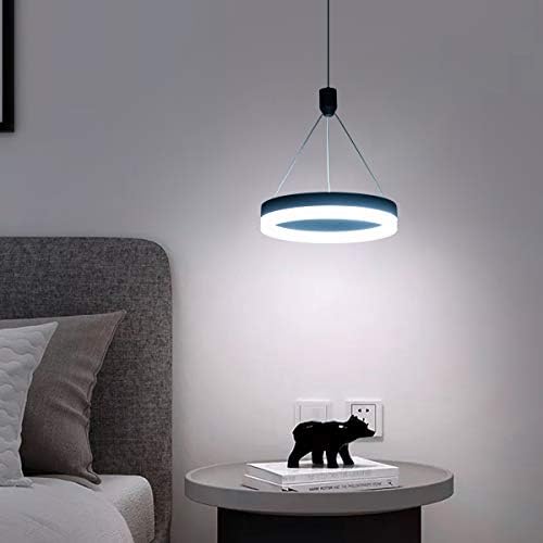 Choohue Modern LED privjesci, 7,87 Zatamnjeni krug prsten crne privjeske za osvjetljenje za kuhinju