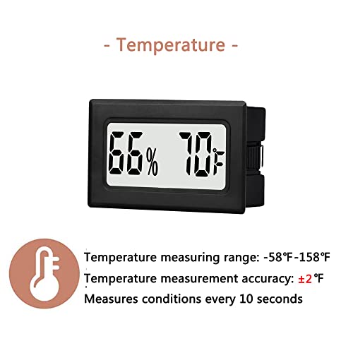 6 paket Mini mali digitalni higrometar termometar za unutrašnju temperaturu i vlažnost merač merača sa temp senzorom vlažnosti Monitor Fahrenheit za tegle,dom, sobu