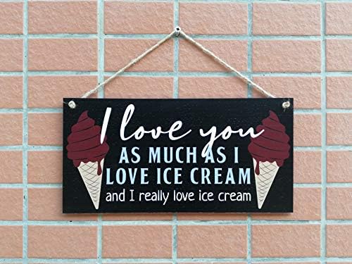 CARISPIBET volim te koliko volim sladoled kućni znakovi dekorativni znak slatki lijepi znak za uređenje kuće