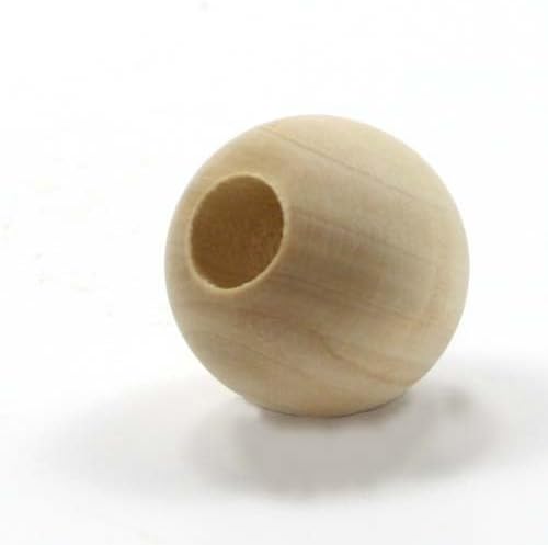Mylittlewoodshop-Pkg okruglog kruga od 100 perli-prečnika 1 inč sa rupom od 3/8 inča nedovršeno drvo