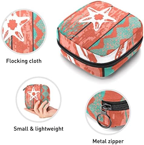 Torba za čuvanje higijenskih uložaka skica Sea Life Shell Meduze Starfish torba za menstruaciju prenosiva sa patentnim zatvaračem za tinejdžerke Žene dame putuju na otvorenom
