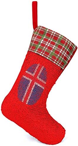 Island Finger Print Sequin Božićne prazničke čarape Reverzibilna boja Promjena magične zalihe za Xmas Tree