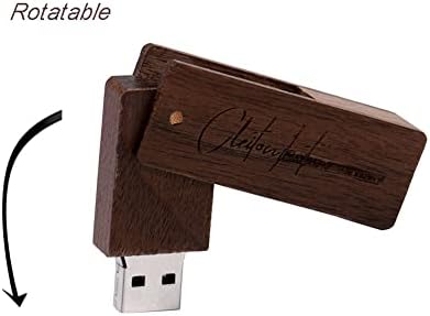 Prilagođeni urezani drveni okretni 16GB Pendrive sa tipkom za ključeve - javor
