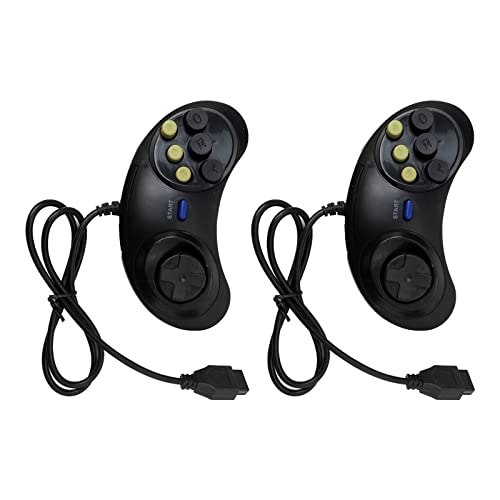 XIAMI 2kom 6 dugme igra kontroler za Sega Genesis Crni Moderan Streamline dizajn