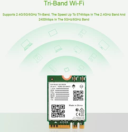 WiFi 6E AX210 NGW WiFi kartica, AX210 NIC bežični modul, Gigabit 2.4G / 5G / 6GZ Tri Band Wi-Fi 6e, 802.11aks