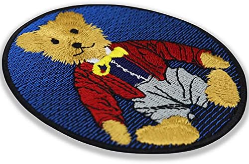 Teddy Bear Wive on Patch - šareno igračka glačala na zakrpama za djecu, djevojke, medvjediće ljubitelje - divlje popularne slatke mrlje za jakne, traperice, ruksake, kape, majice - crvena - 3,14x3.14 u