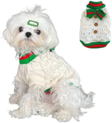Plemotna kućna ljubimca džemper dress dress dresinwer bowtie meka zadebljanje toplim psić psima Zimski