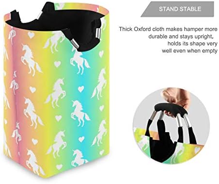 ALAZA Unicorn Rainbow gradijent velika torba za veš sklopiva sa ručkama vodootporna izdržljiva Odjeća okrugla