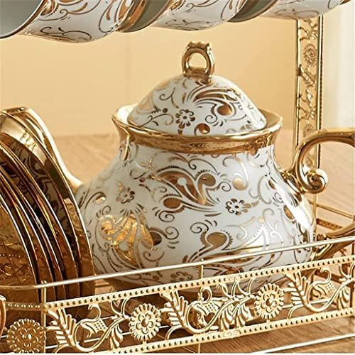 Moderni čajnik čajnik keramičkog zlata uzorak čajnik i čaša Set nosača kašika porculana čaše