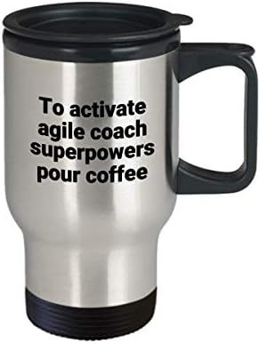 Agile Coach Travel Mug Funny sarcastic Novelty Superfowers Poklon Poklon