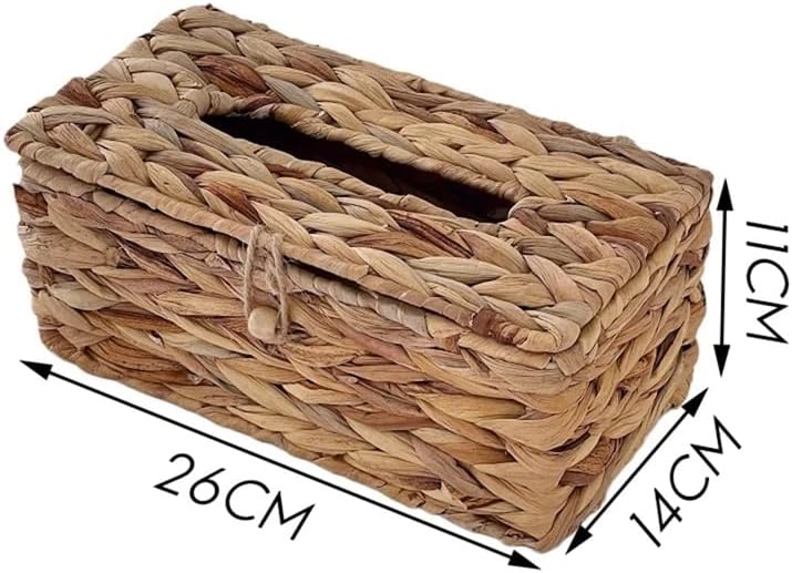 Ylyajy Water Hyacinth tkani tkivni kutija za tkivo Rattan Woven Cover sanitarni papir kutija Porodični dnevni boravak Flush Papir kutija