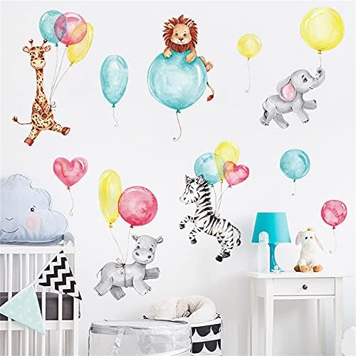 Rofarso šarene slatke crtane lijepe životinje balone zidne naljepnice za djecu akvarel ukloniti zidne naljepnice DIY ukrasi za dječje dječje dječje dječje sobe za djevojčice