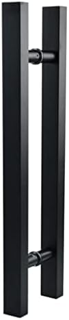 WSZTT nehrđajućeg čelika Glass Drvena ručka vrata od nehrđajućeg čelika kvadratna cijev crna push ručka