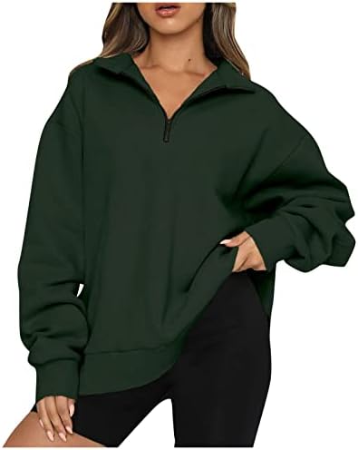 NOKMOPO božićni džemperi za žene ženske casual modne dugih rukava pune boje Zip dukserica vrh
