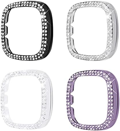 [Dvostruki dijamanti] Singear Bling Protector Case Kompatibilan je za Fitbit Versa 3 / Sense, Shiny Crystal Rhinestone branik okvir za žene Smart Watch