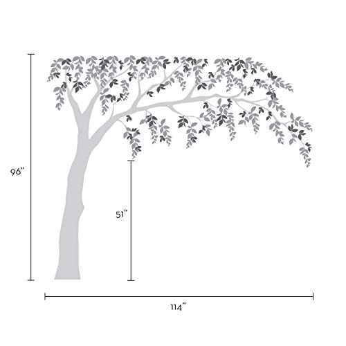 Pad listova plačući vrbove stablo naljepnica - jednostavnim oblicima