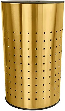 Kanta za pranje veša od brušenog zlata & korpa za veš / 50L ventilirana korpa za odeću od nerđajućeg