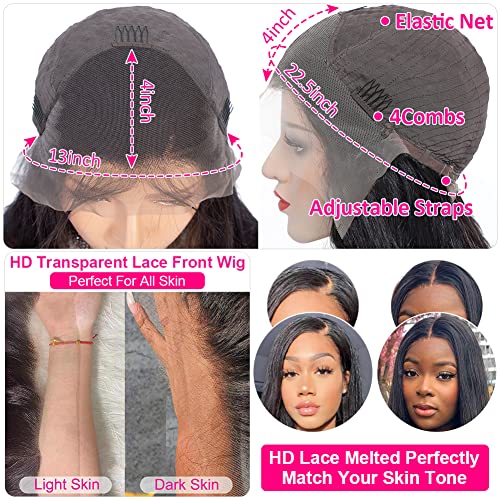 Iris Queen ravne 13x4 čipkaste prednje perike ljudska kosa za crne žene prethodno iščupane 150 gustoće