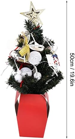 19.6inch tabletop mini veštačko božićno drvce s toplim svjetlima i visećim ukrasima za DIY božićne ukrase.