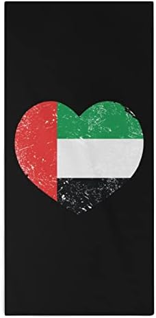 Ujedinjeni Arapski Emirati Ručnik za pranje za zastavu u srcu 28.7 X13.8 Krpe za lice Superfine vlakne visoko upijaju ručnike ručnici
