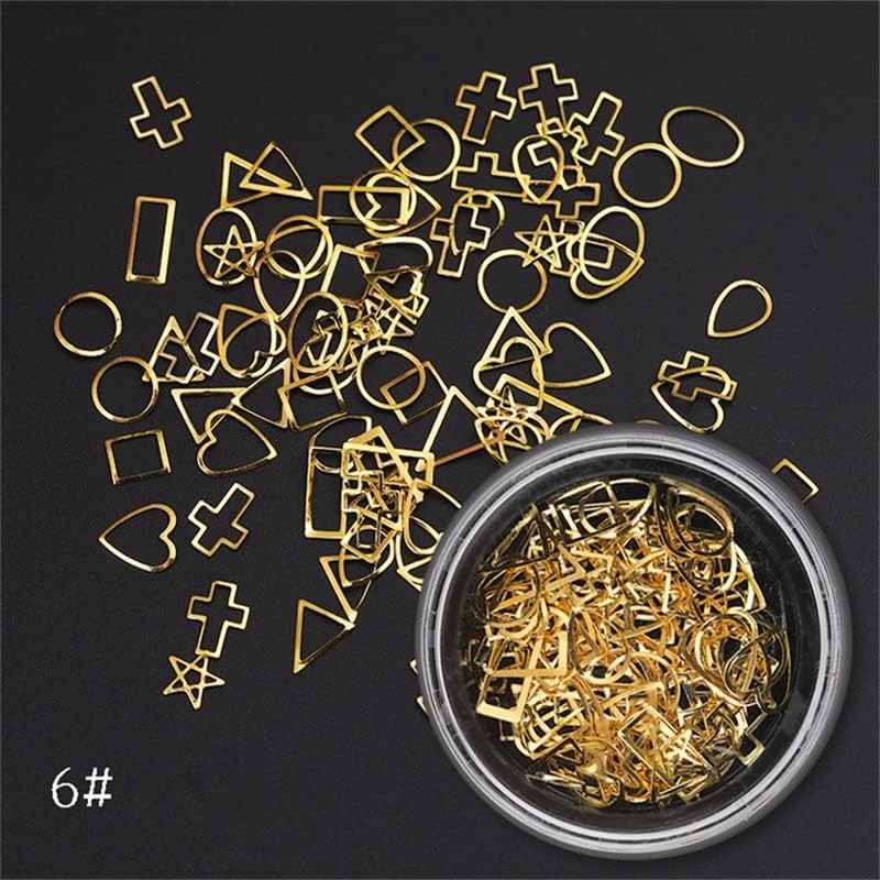 Ružino zlato zakovice za nokte 3d nail Art dekoracija Zlatni krug zvijezda okrugli kvadratni trokut