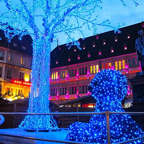 JMEXSUSS 33ft 100 LED plava svjetla za božićno drvo, 8 načina plava LED Božićna svjetla u zatvorenom,