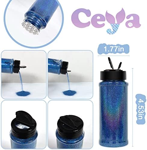 Ceya 3.5 oz/ 100g holografski ultra Fine Glitter prah laserski kraljevski plavi Glitter 1/128 0.008 0.2 mm za